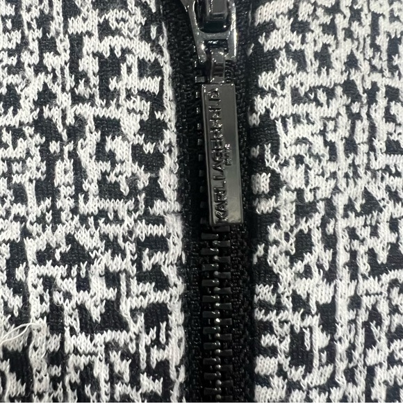 Karl Lagerfeld Monochrome Tweed Midi Dress Size 2 - Picture 6 of 7